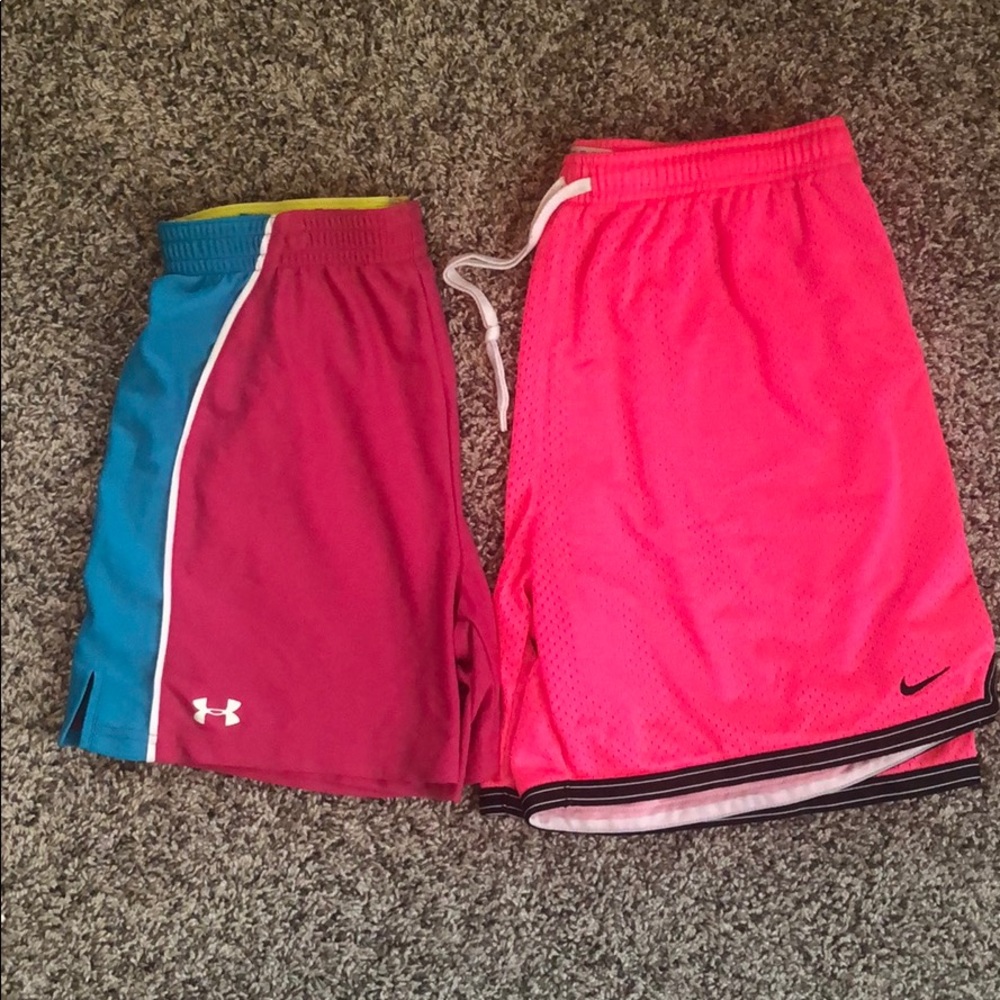 Pink Nike and Under Armour Shorts Bundle